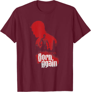 Daredevil Born Again Red Shadow T-Shirt - T-Shirt | Maroon