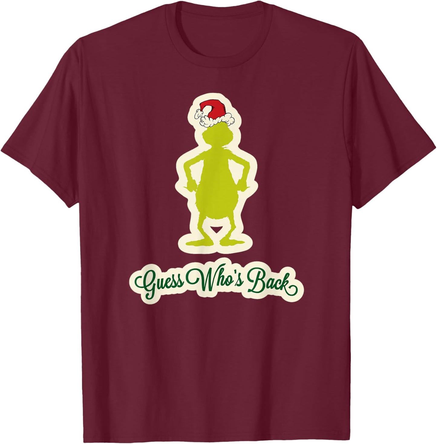 Dr. Seuss Grinch Guess Who's Back T-Shirt - T-Shirt | Maroon