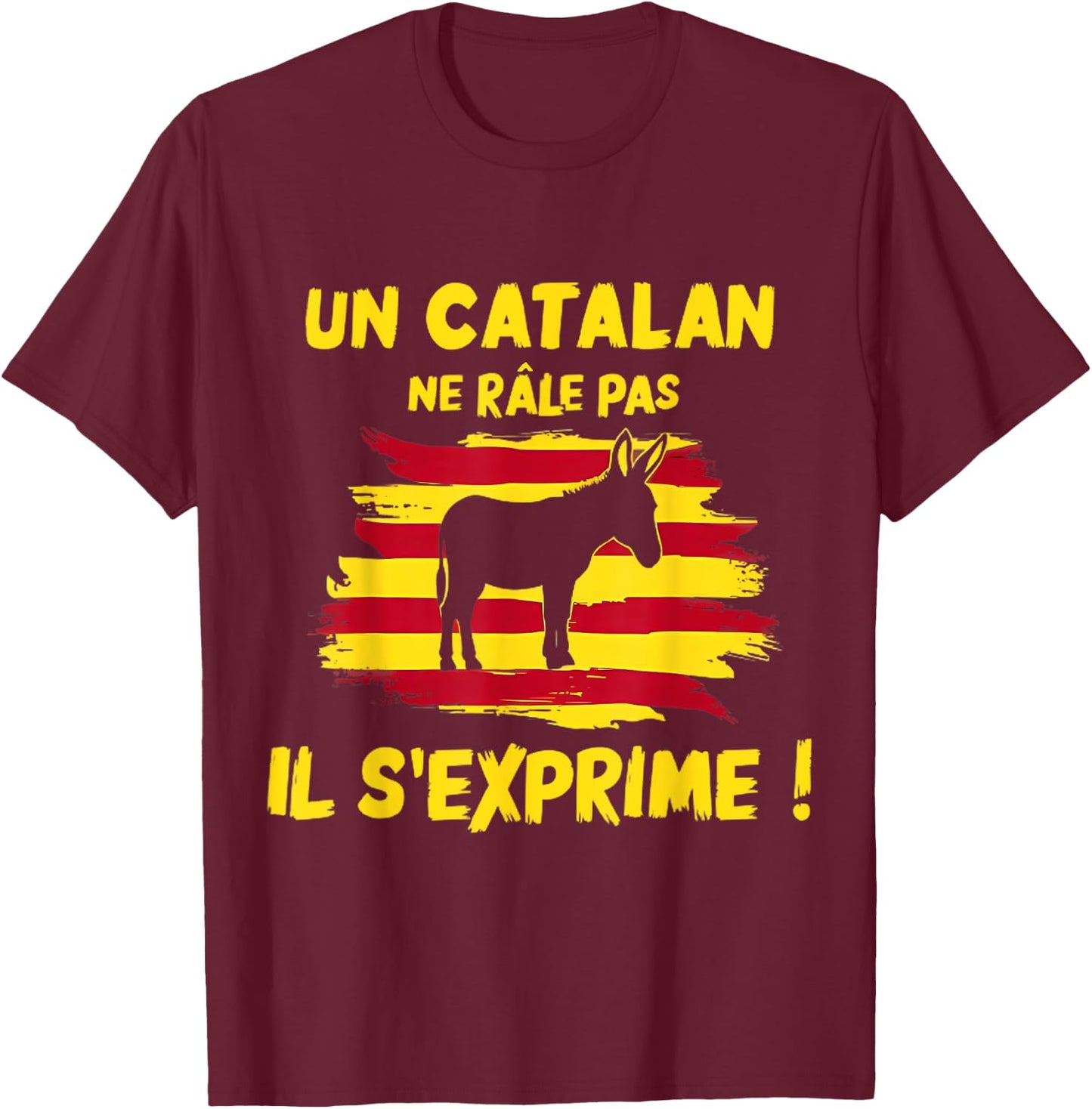 Catalan , Black, S T-Shirt - T-Shirt | Maroon