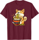 Corgi-Dog Eating Bowl of Ramen Pho Noodle Soup Japan Kawaii T-Shirt - T-Shirt | Maroon