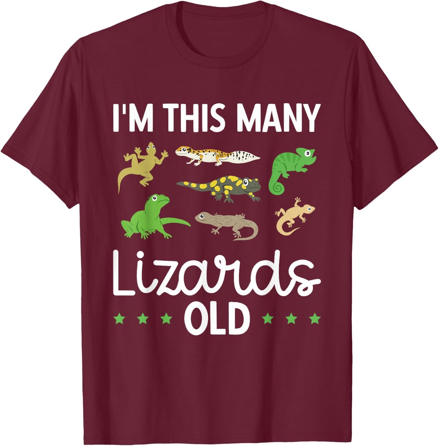 Children's Reptile Lizard Birthday T-Shirt - T-Shirt | Maroon