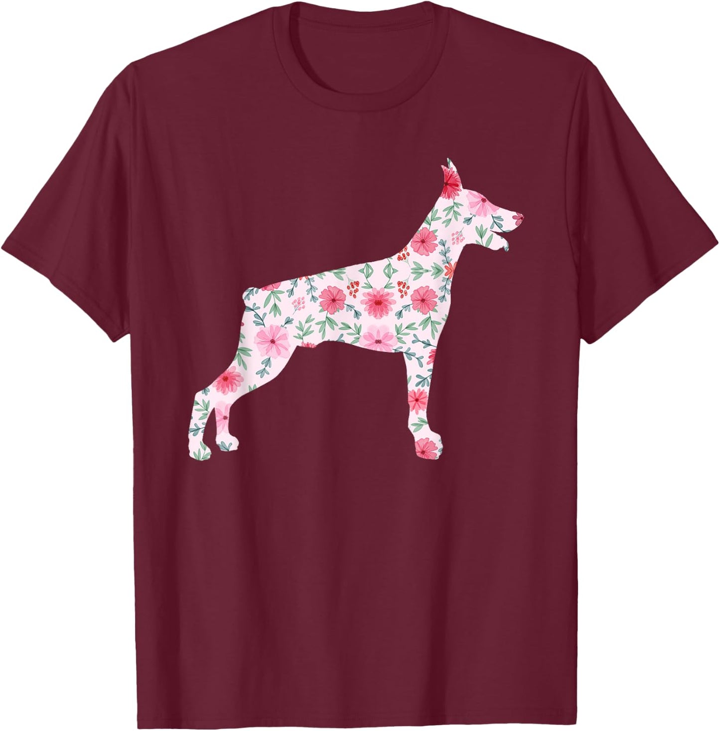 Cool Doberman Design Women Kids Doberman Pinscher T-Shirt - T-Shirt | Maroon