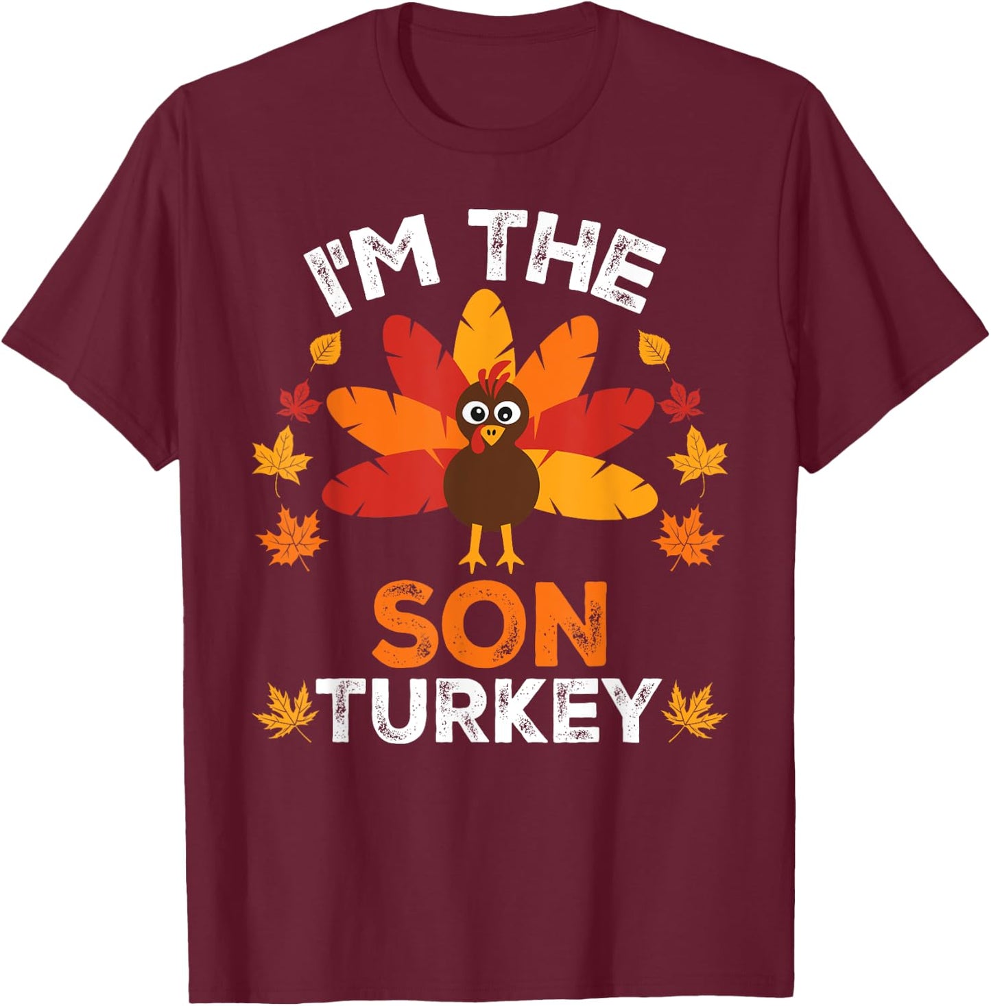 Matching Thanksgiving Thankful Gifts by T&T - Adults & Kids - Black - Small - Short Sleeve - Classic Fit - Fun, Festive, Modern - Thanksgiving Family Matching T-Shirt - T-Shirt | Maroon