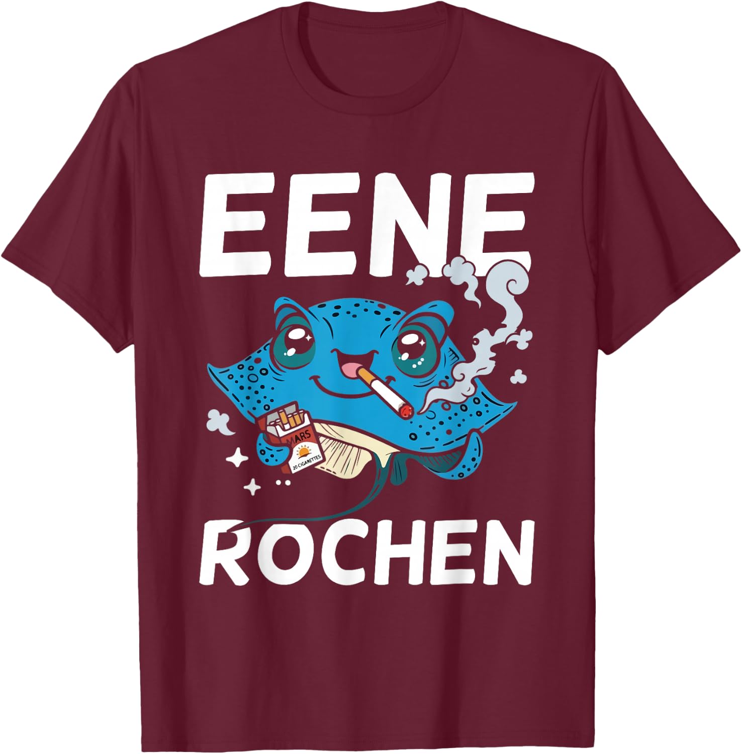 Eene Rochen Lustiger Raucher Party Spruch T-Shirt - T-Shirt | Maroon