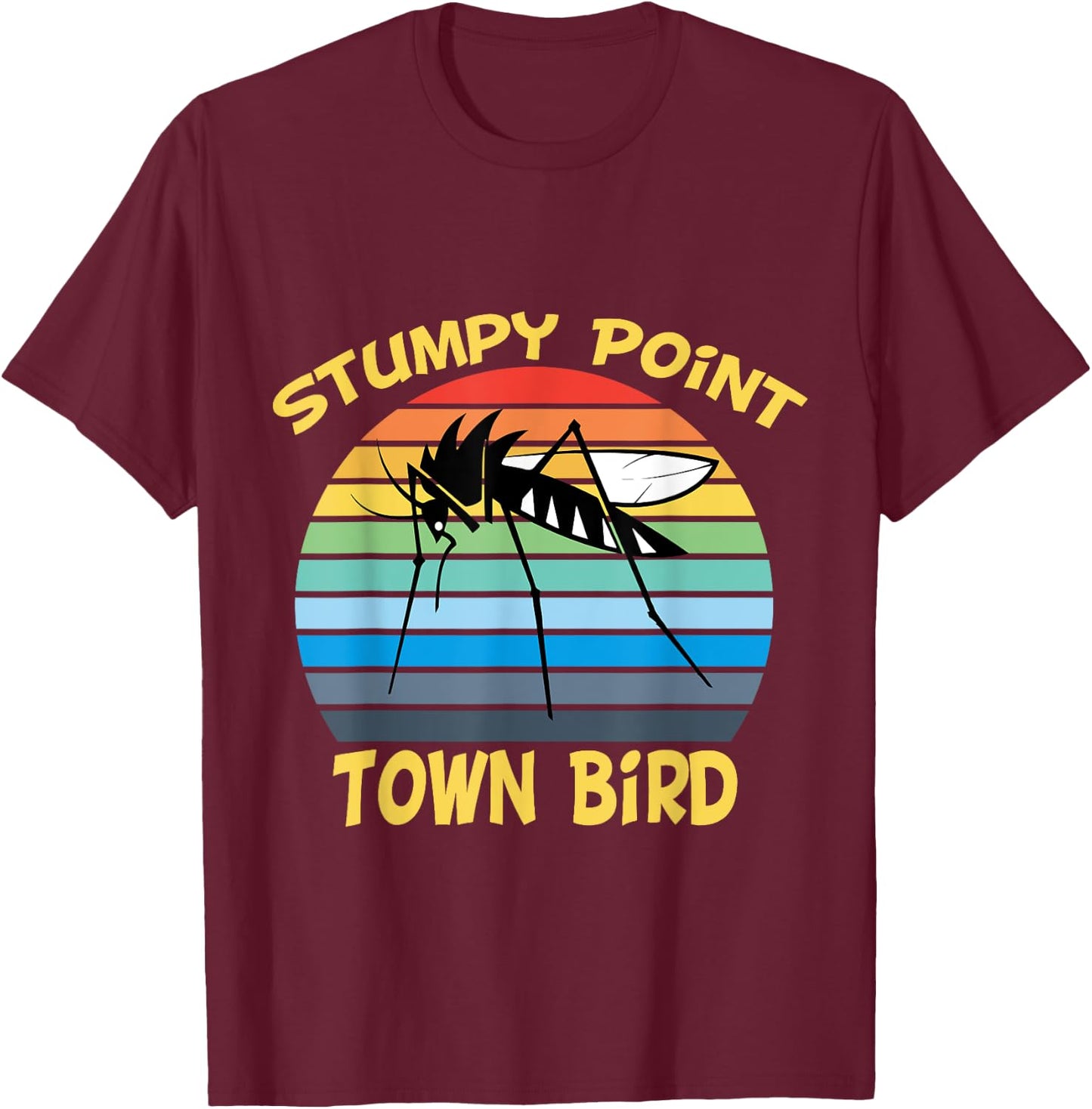 Stumpy Point NC OBX Retro Mosquito T-Shirt - T-Shirt | Maroon