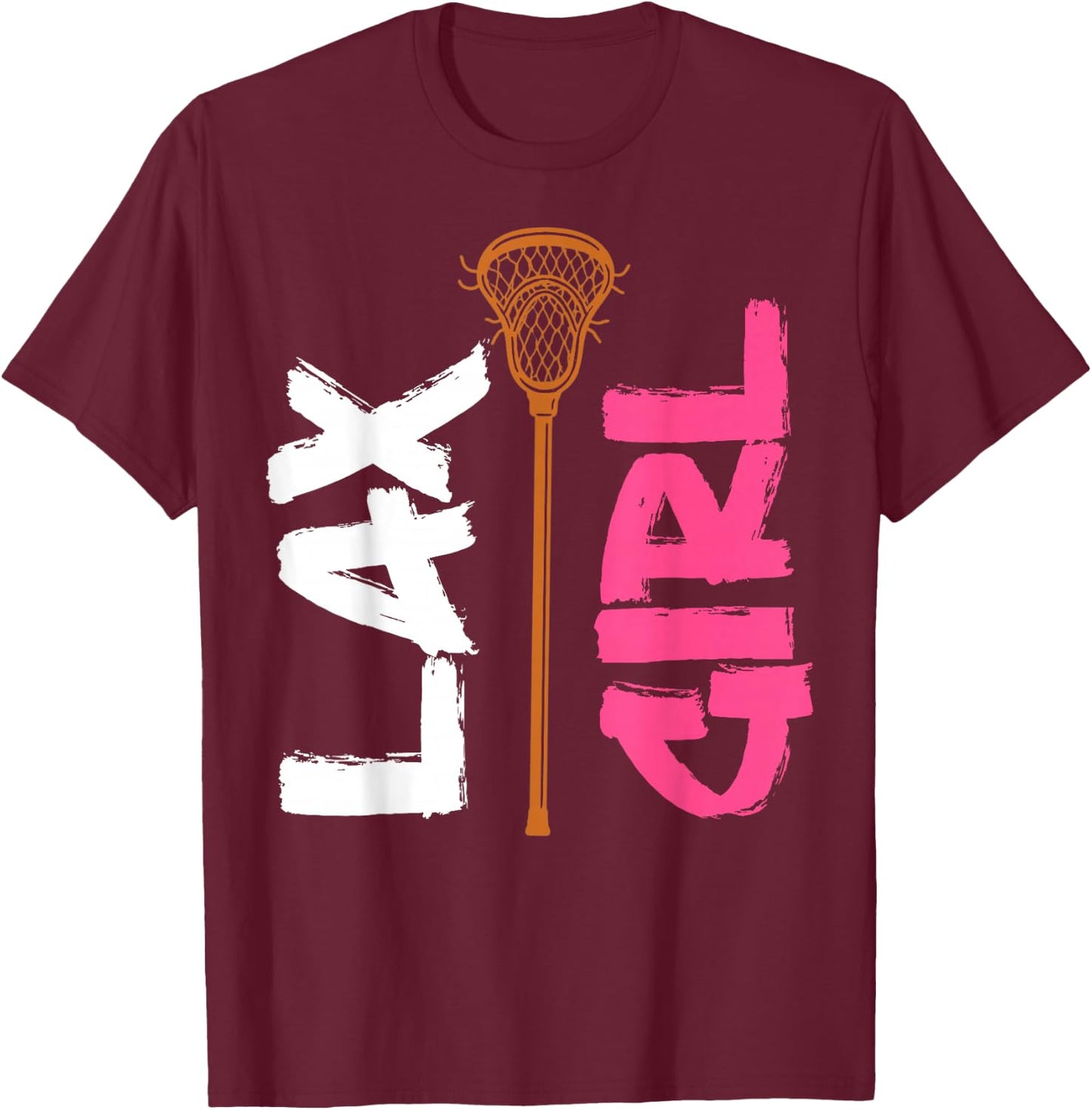 Lacrosse Girl Stick Lax Girl Player Goalie Women T-Shirt - T-Shirt | Maroon