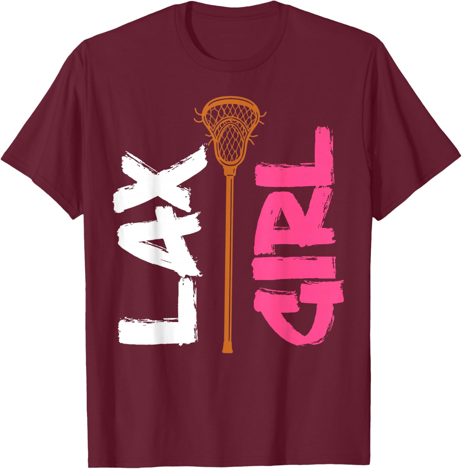 Lacrosse Girl Stick Lax Girl Player Goalie Women T-Shirt - T-Shirt | Maroon