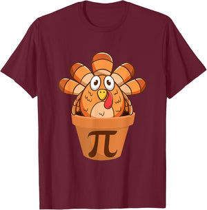 Turkey Pot Pie Funny Math Thanksgiving Turkey Pot Pi T-Shirt - T-Shirt | Maroon