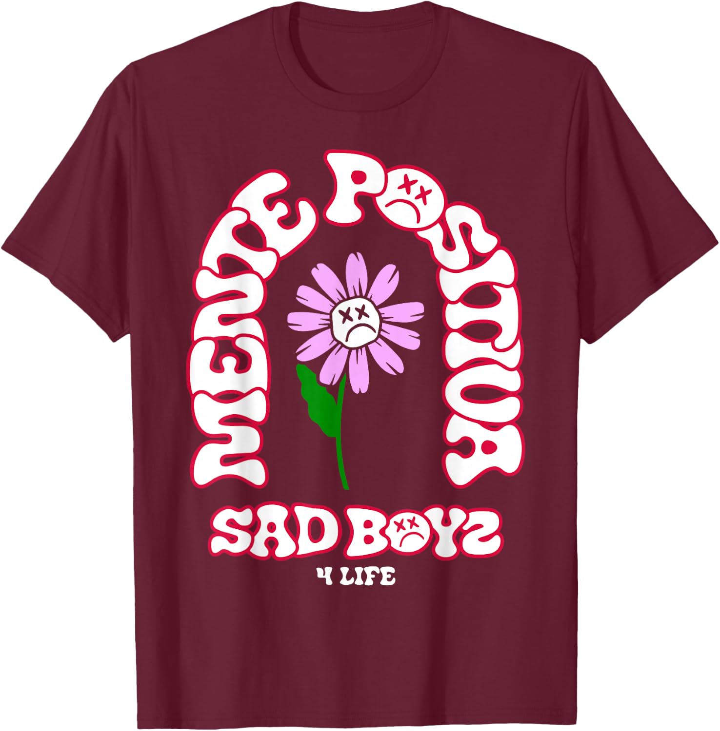 Mente positiva Junior Tumbados Corridos H Belicos Sad Boys T-Shirt - T-Shirt | Maroon