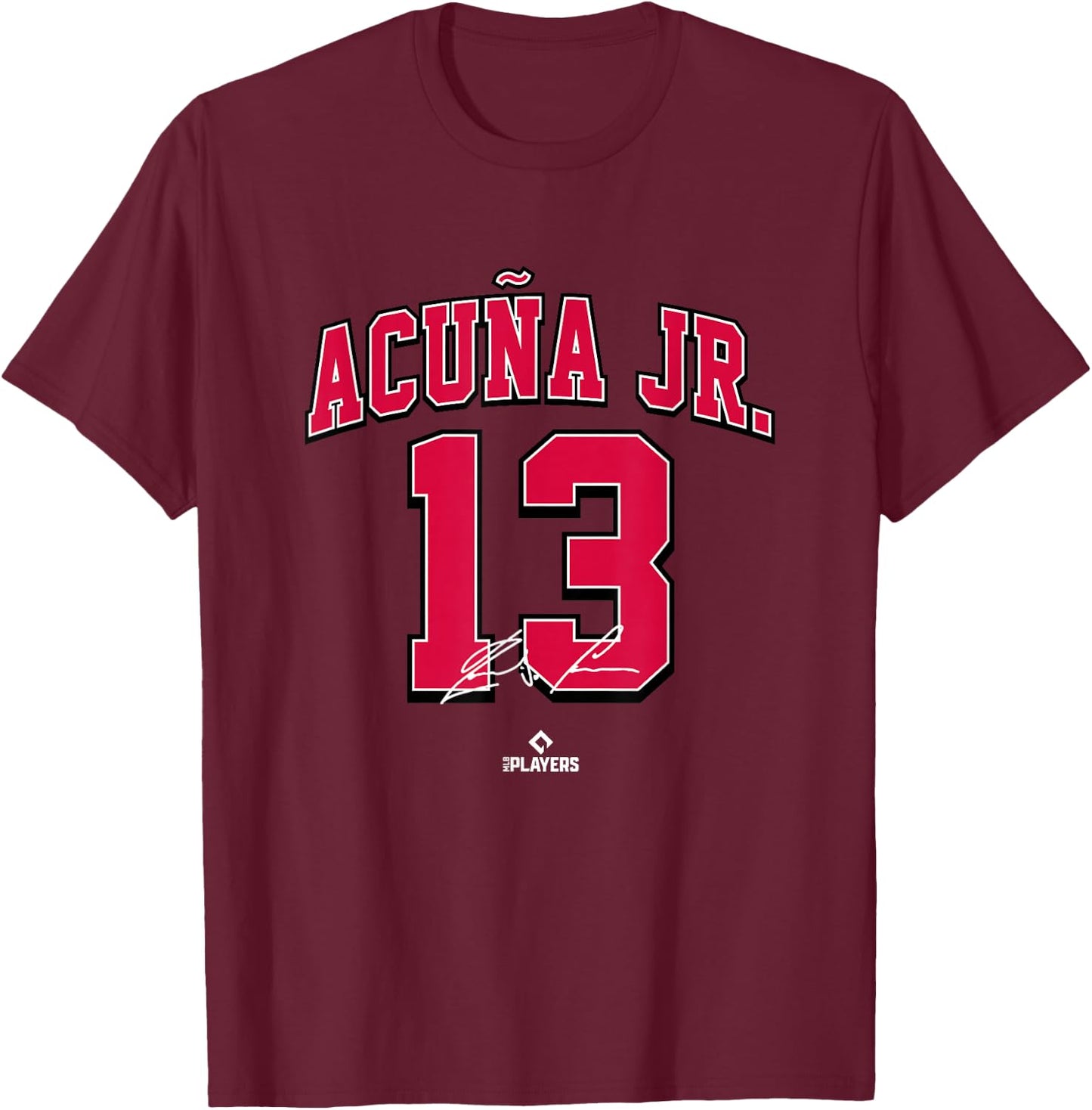 Ronald Acuna Jr Atlanta Georgia Baseball Player MLBPA T-Shirt - T-Shirt | Maroon