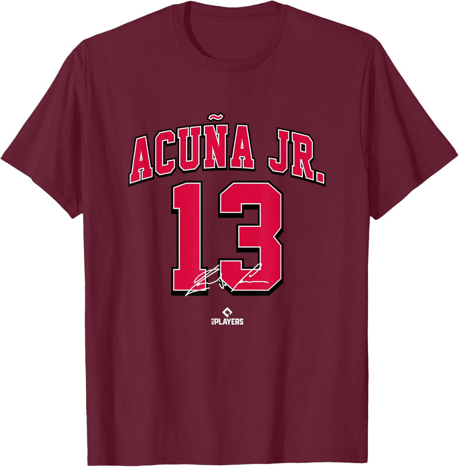 Ronald Acuna Jr Atlanta Georgia Baseball Player MLBPA T-Shirt - T-Shirt | Maroon