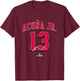 Ronald Acuna Jr Atlanta Georgia Baseball Player MLBPA T-Shirt - T-Shirt | Maroon