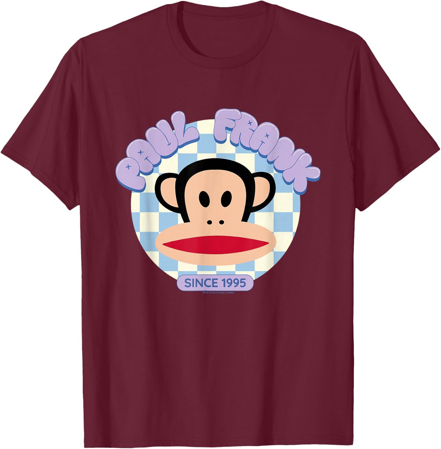Paul Frank Julius Bubble Text Seit 1995 T-Shirt - T-Shirt | Maroon