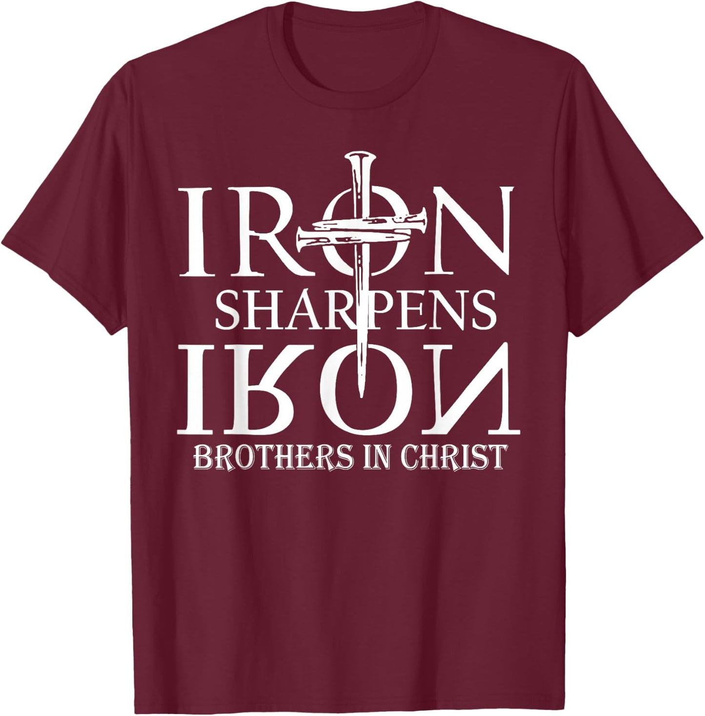 Eisen schärft Iron Brothers In Christ T-Shirt - T-Shirt | Maroon