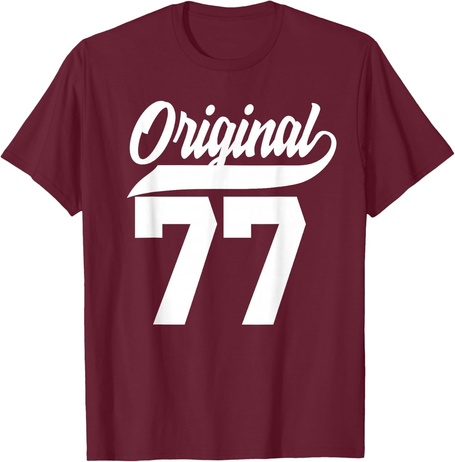 48th Birthday Gift Man Woman Original Vintage Born 1977 T-Shirt - T-Shirt | Maroon