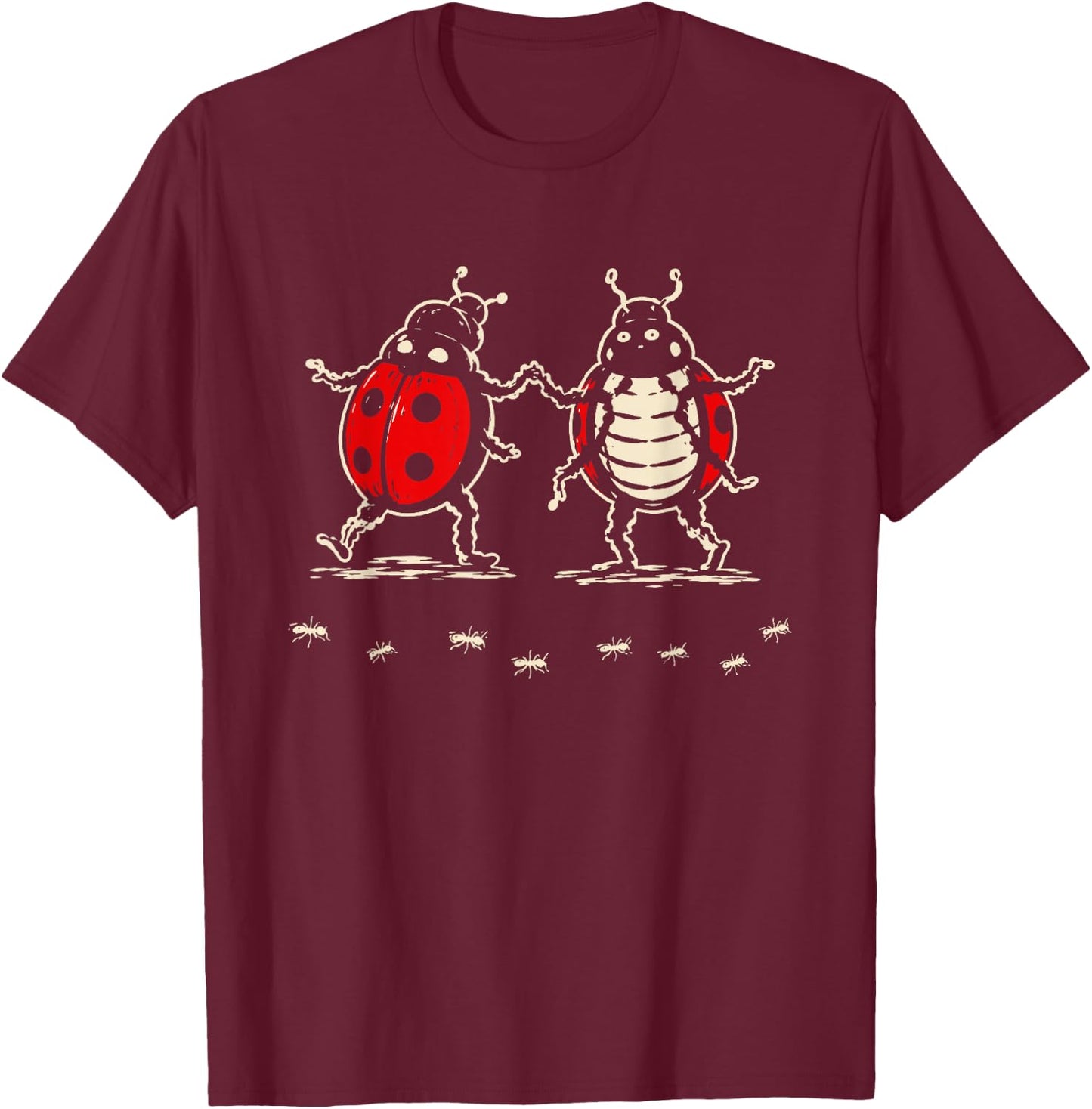 Dancing Lady Bugs The Last of The Bugs Funny Band T-Shirt - T-Shirt | Maroon
