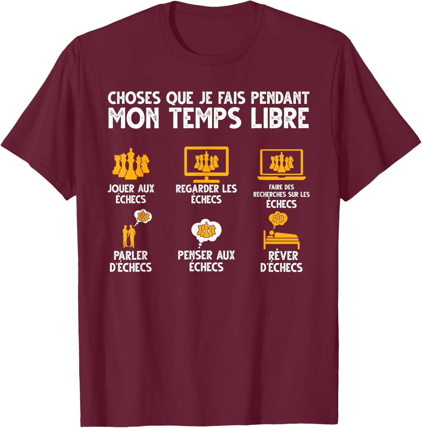 Play Chess Watch Chess , Black, S T-Shirt - T-Shirt | Maroon