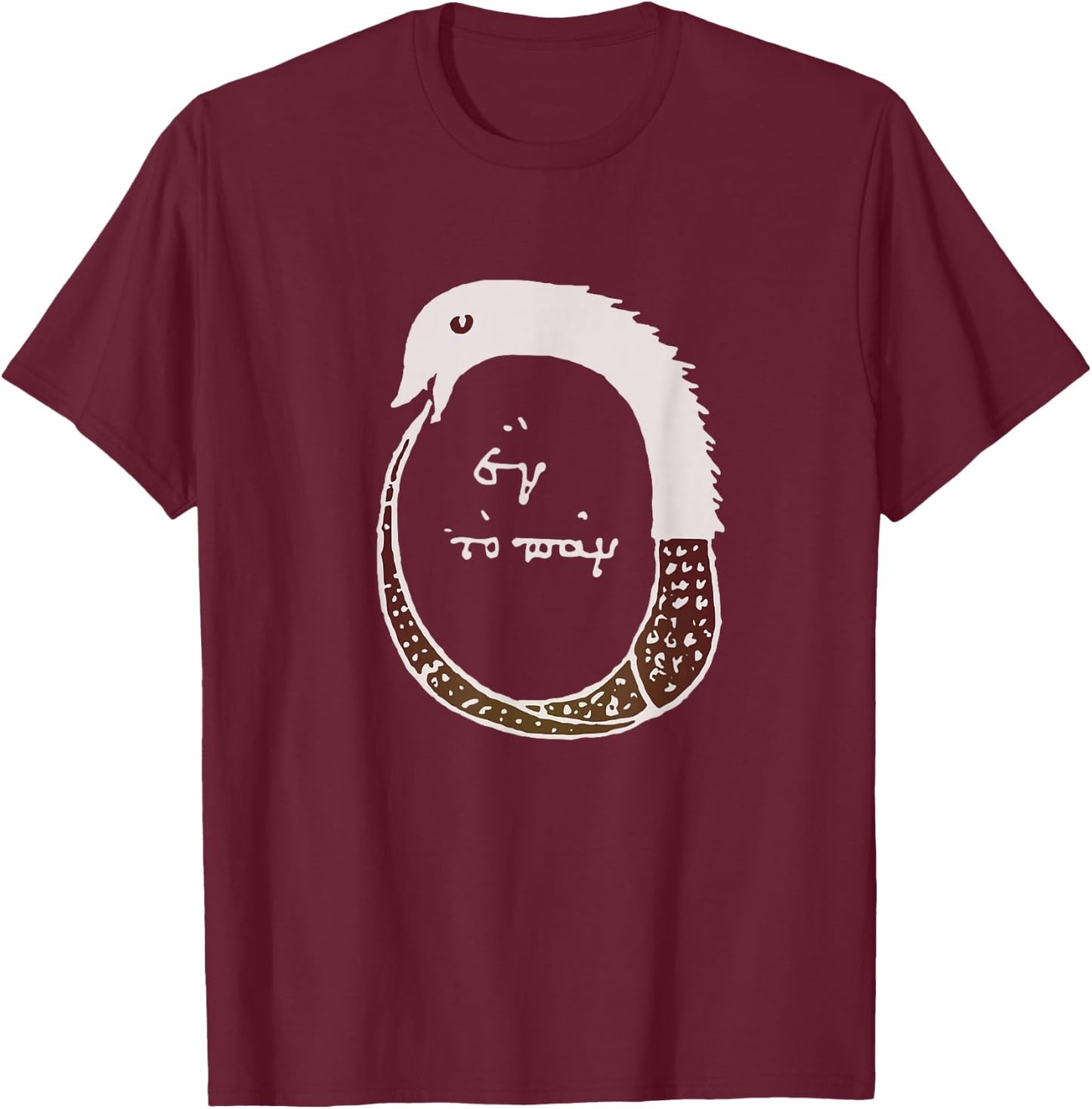 Ouroboros Snake Chrysopoeia Esoteric Alchemystical Symbol T-Shirt - T-Shirt | Maroon