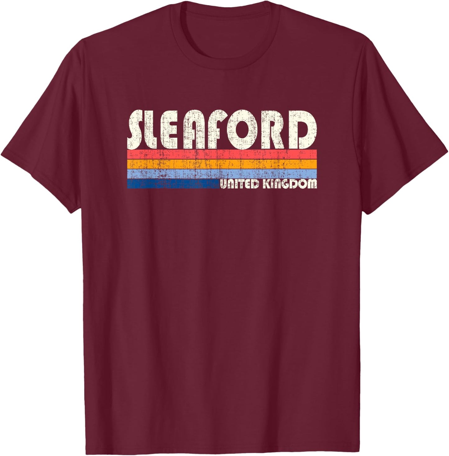 Retro Style 70s 80s Sleaford, UK T-Shirt - T-Shirt | Maroon