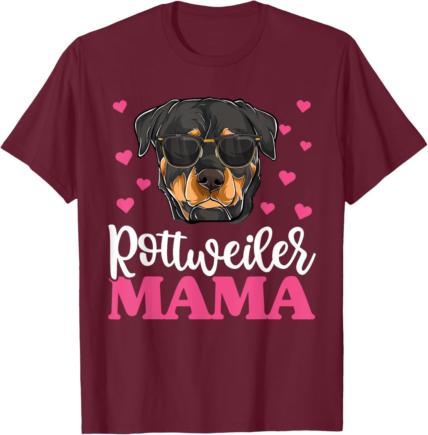 Cute Rottie Rottweiler Mama Shirt, Mothers Day Dog Mom Women T-Shirt - T-Shirt | Maroon