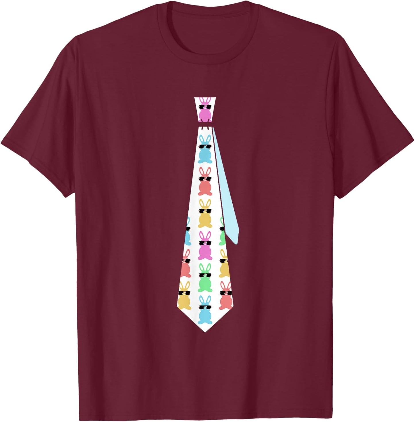 Easter Bunny Tie Funny Graphic for Boys Toddlers Men T-Shirt - T-Shirt | Maroon