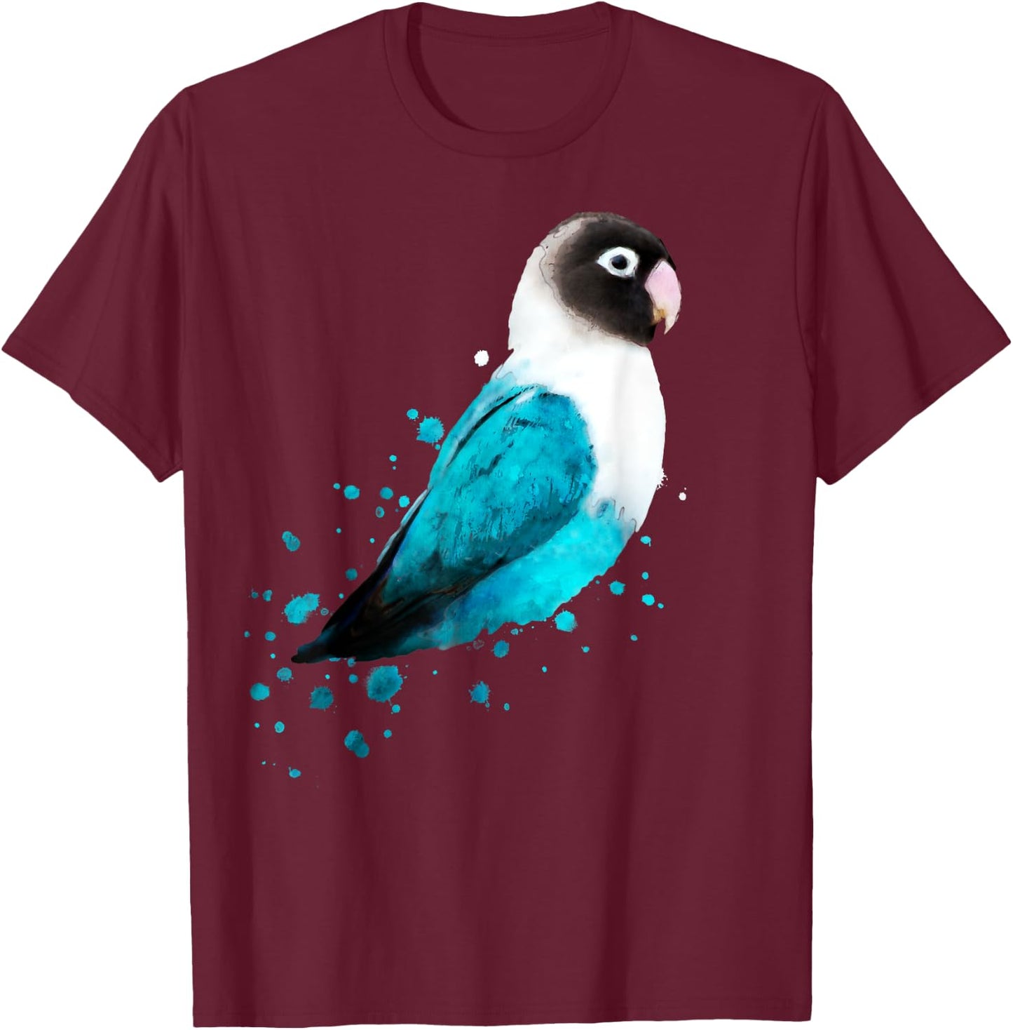 Masked Lovebird, Black-masked Lovebird Parrot Bird T-Shirt - T-Shirt | Maroon