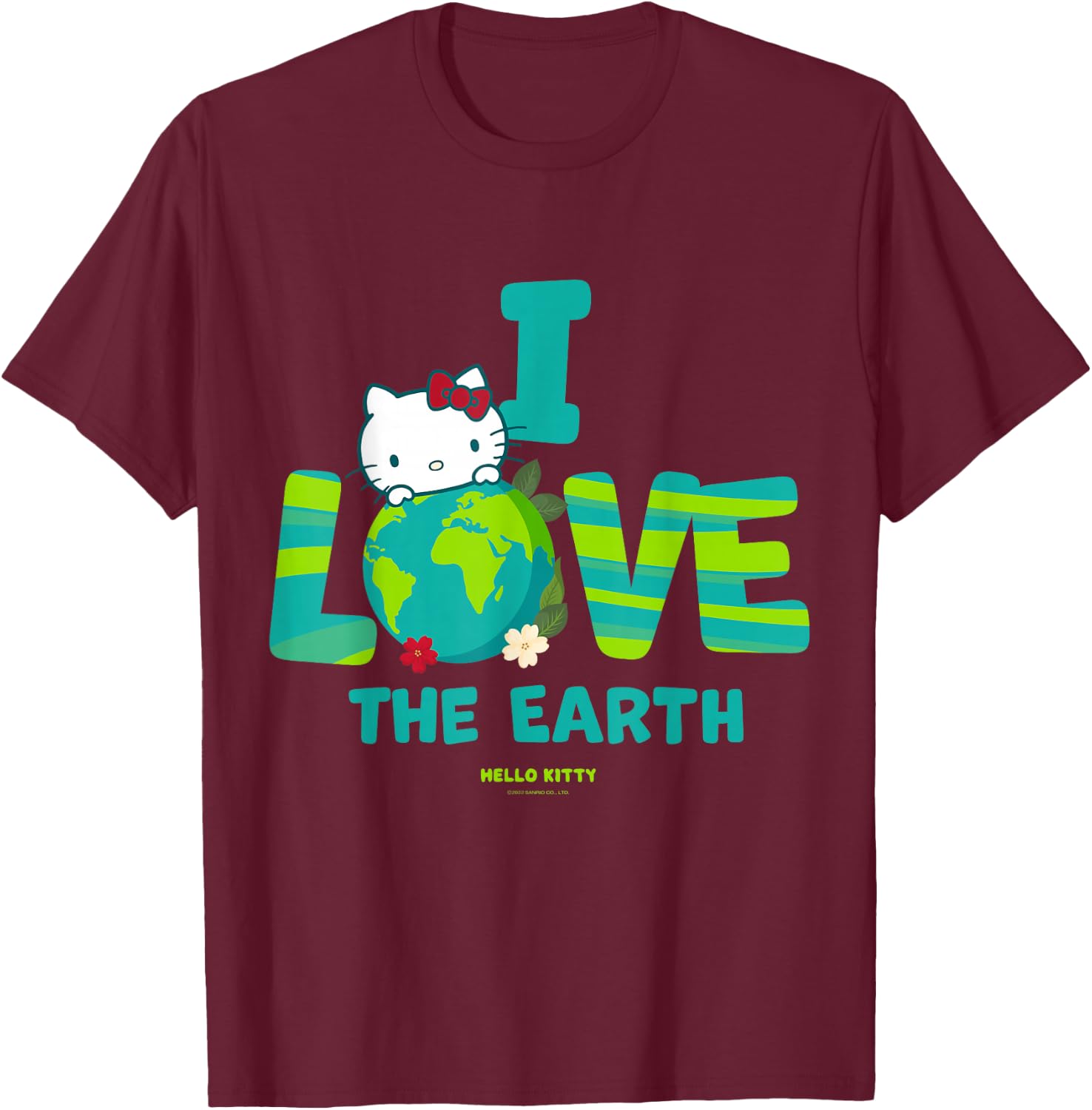 I love the earth - Hello Kitty and Friends T-Shirt - T-Shirt | Maroon