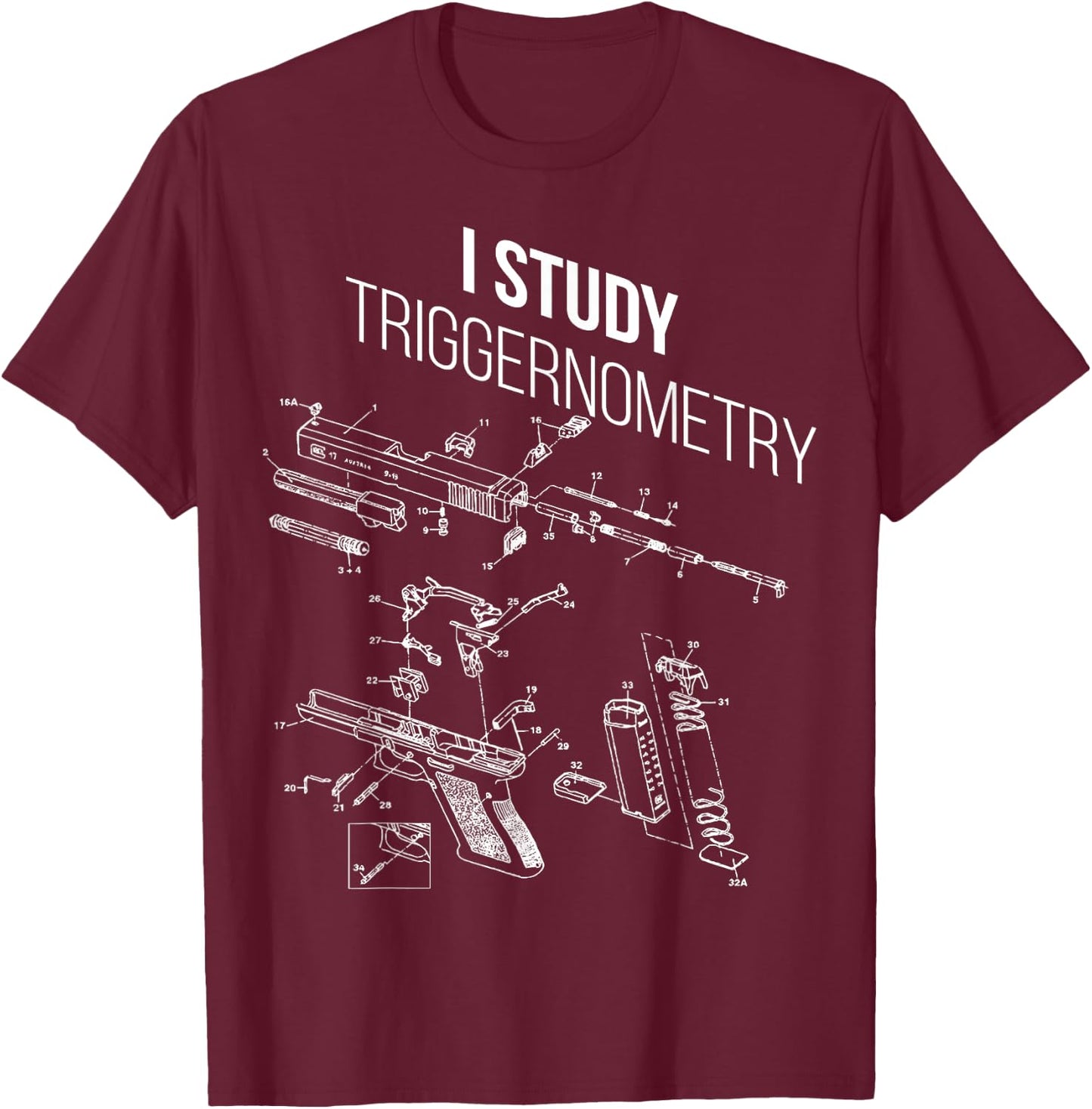 Meach's Military Memorabilia Men's Black Modern Letter Print T-Shirt - T-Shirt | Maroon