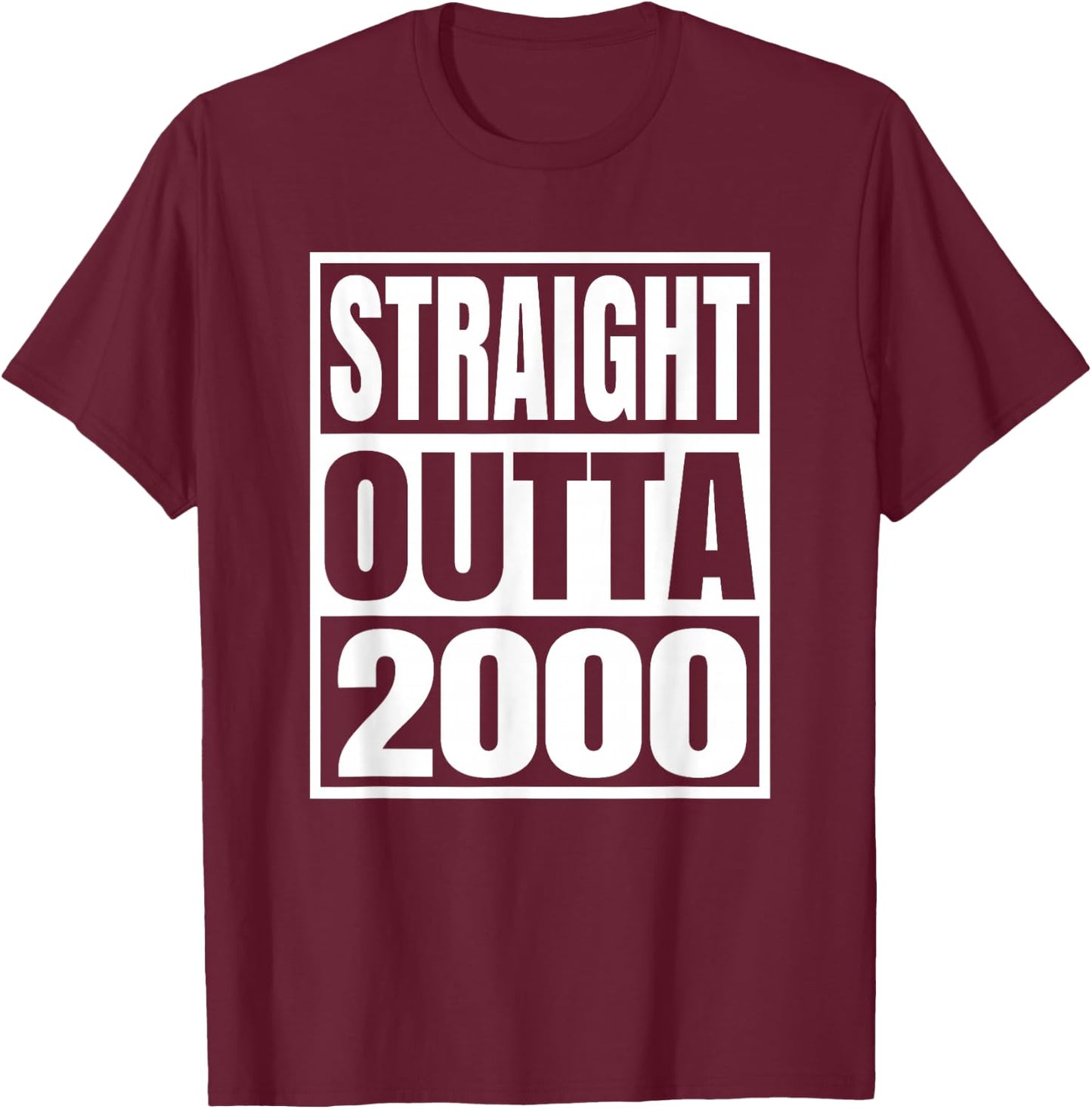Vintage 2000 T Shirts Retro Funny 2000 Birthday T-Shirt - T-Shirt | Maroon