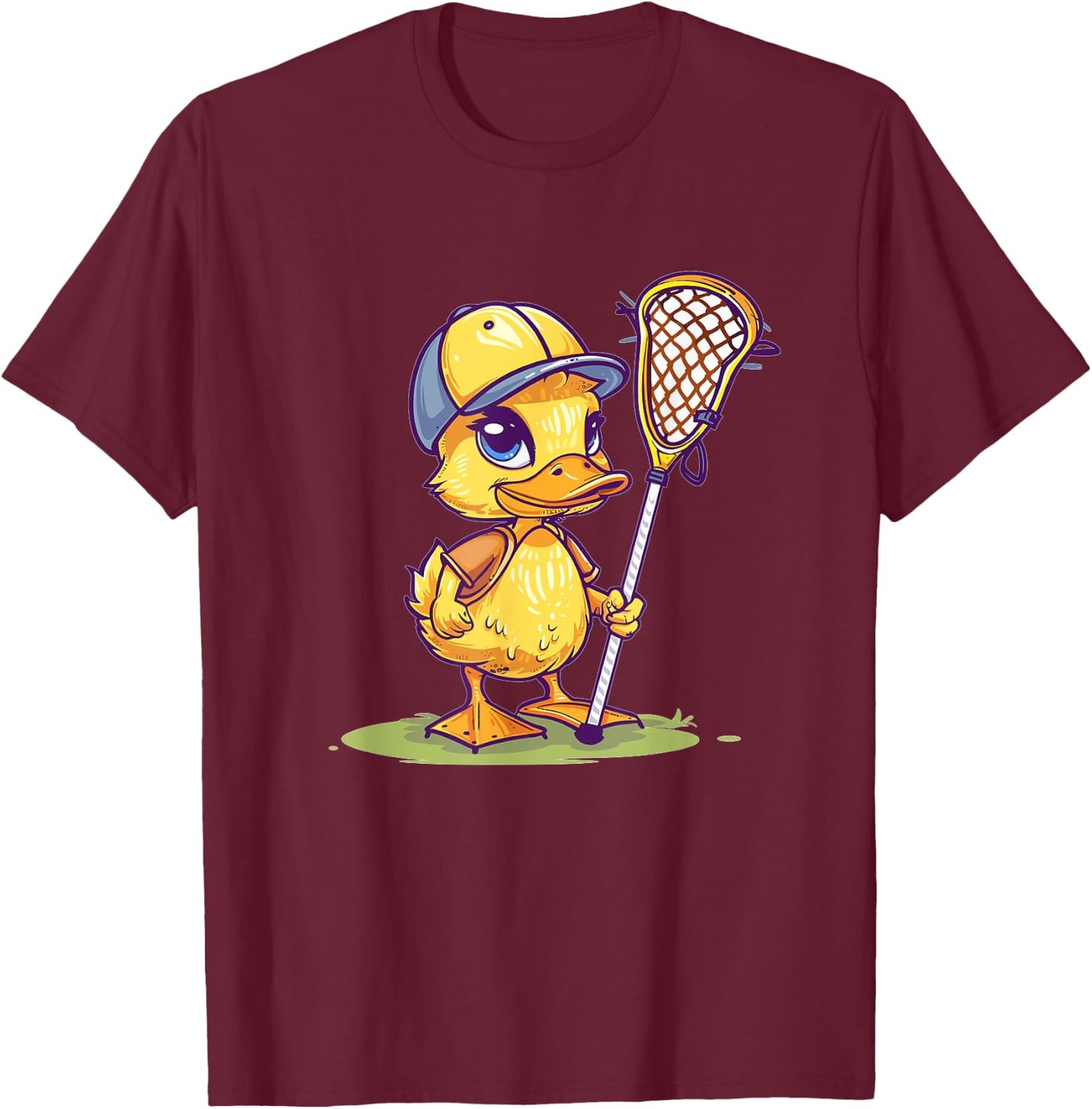 Cute Lacrosse Duck T-Shirt - T-Shirt | Maroon