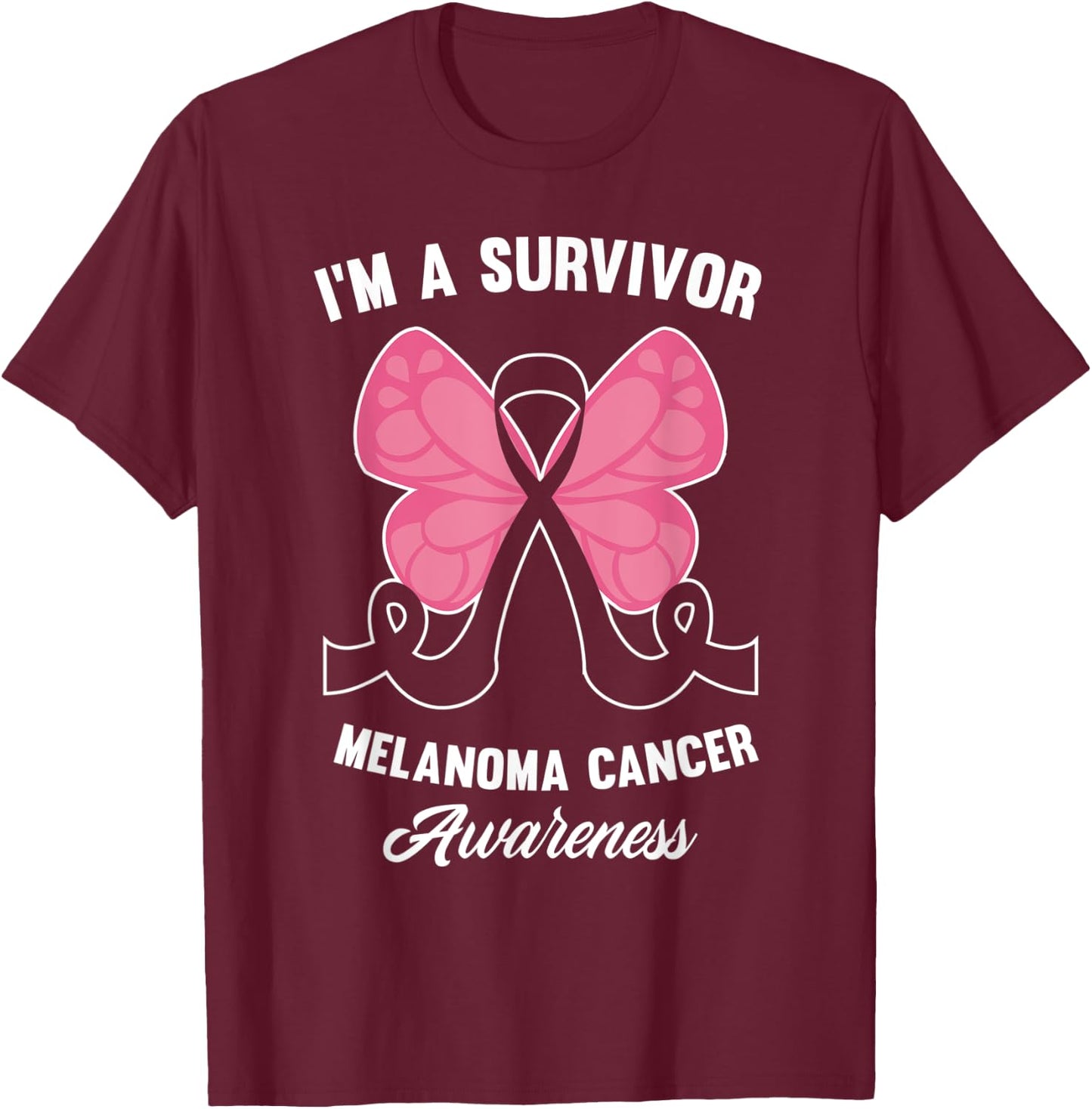 Melanoma Cancer Survivor Skin Cancer Melanoma Awareness T-Shirt - T-Shirt | Maroon