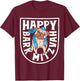 Hanukkah Pug Happy Bark Mitzvah Funny Jewish Chanukah Dog T-Shirt - T-Shirt | Maroon