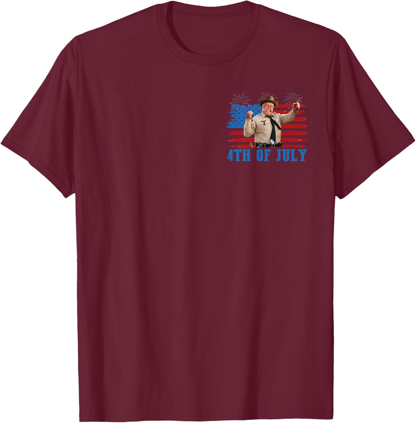 (2 Side) Retro Smokey Happy 4Th of July to All You Sumbitches T-Shirt - T-Shirt | Maroon