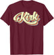 Kirk Retro Art Baseball Font Vintage T-Shirt - T-Shirt | Maroon