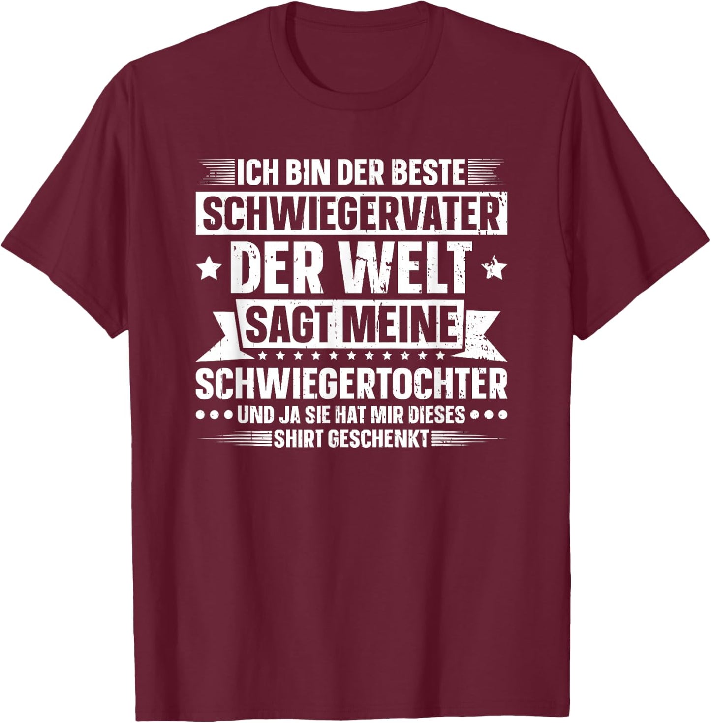 Dad in Law Gift Best Father-in-Law , black T-Shirt - T-Shirt | Maroon