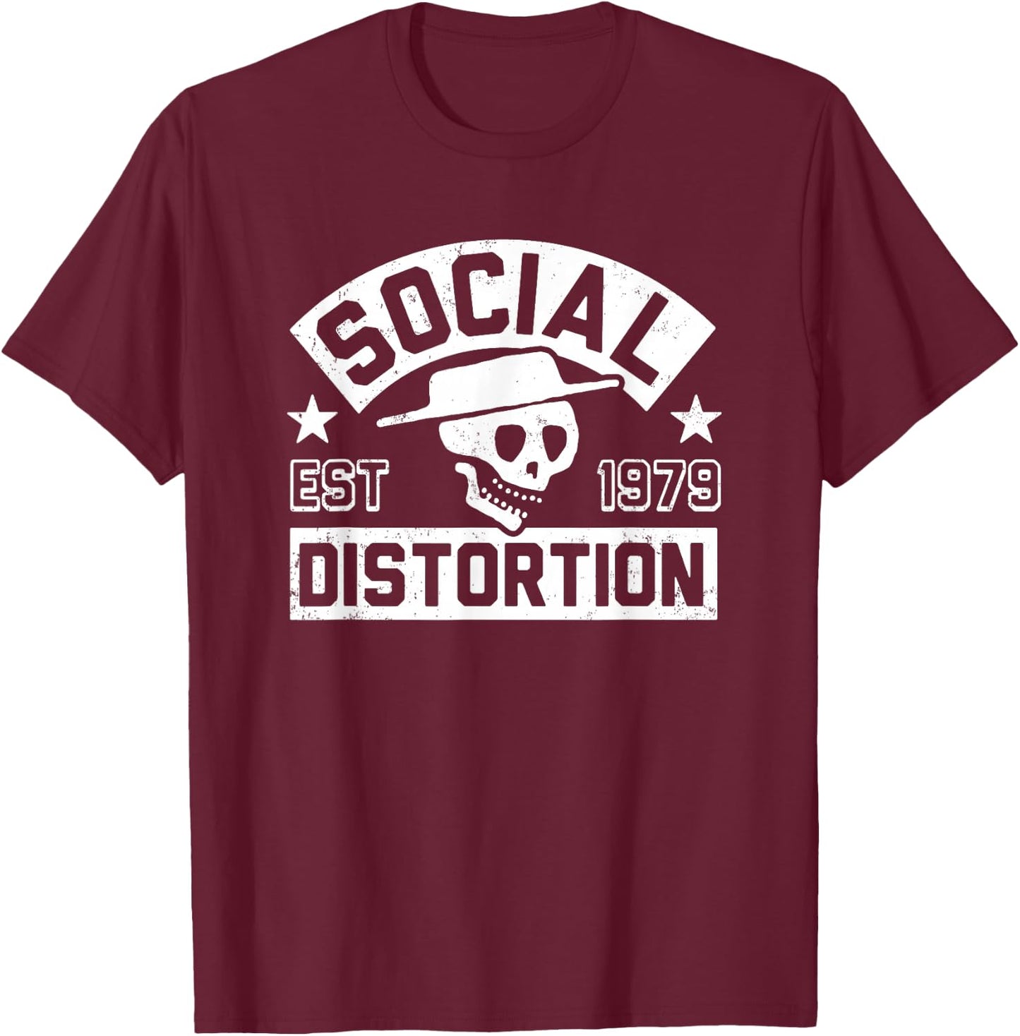 Offizielle Social Distortion , Erwachsene, Punk-Rock-Fans, Klassisch, Kurzarm, , Schwarz, S T-Shirt - T-Shirt | Maroon