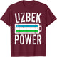 Uzbekistan Flag | Uzbek Power Battery Proud T-Shirt - T-Shirt | Maroon