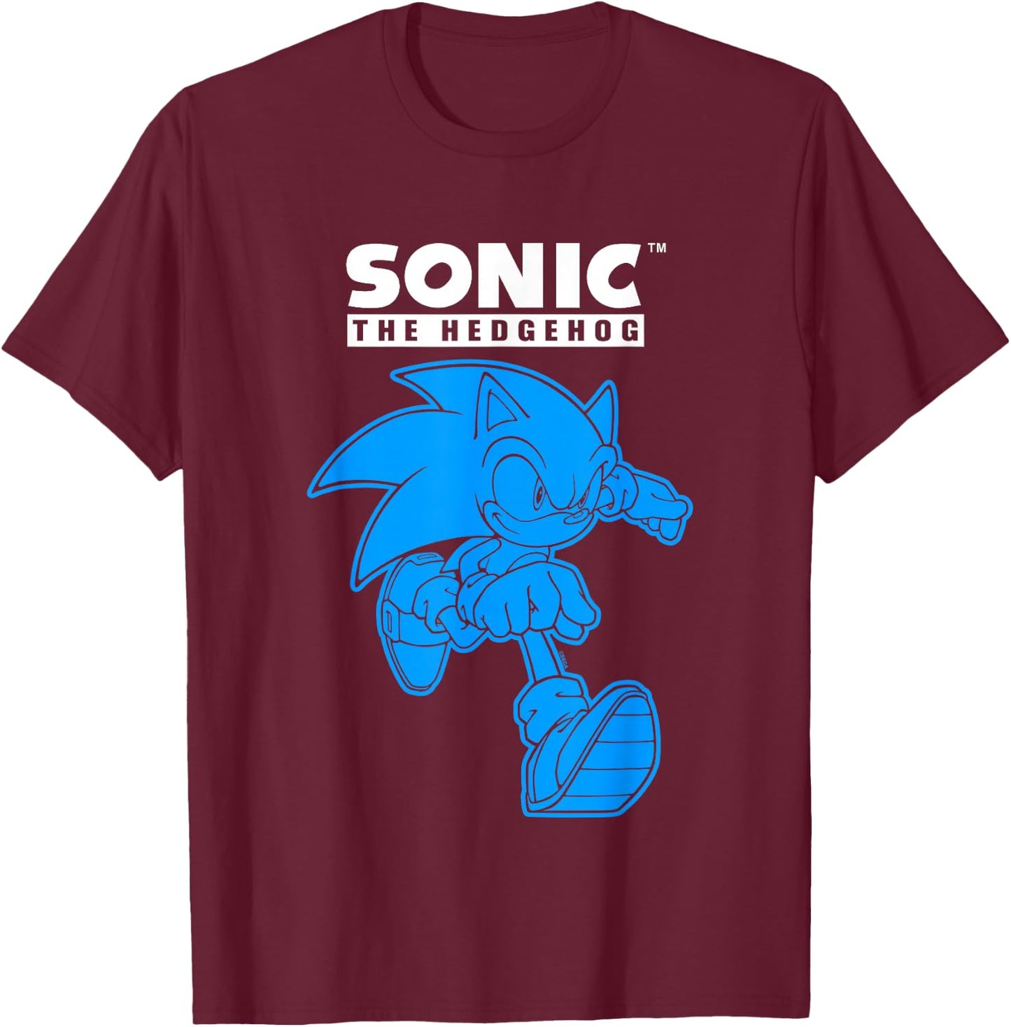 Sonic The Hedgehog Blue Shade Epic Run Portrait T-Shirt - T-Shirt | Maroon
