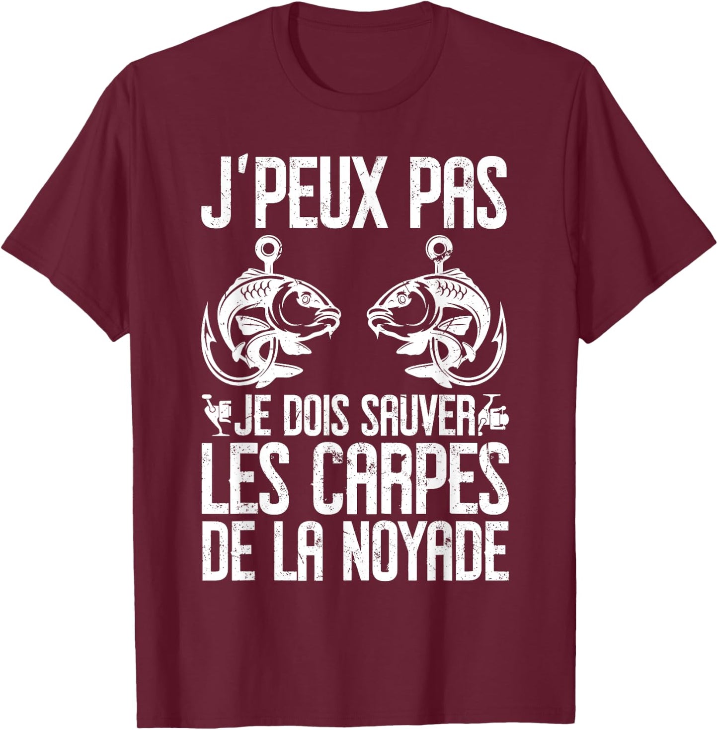Carp Carpist Humour | Carp Fisherman | Fish , Black, S T-Shirt - T-Shirt | Maroon