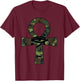 African Pride Shirts Camo Ankh Black Pride T-Shirt - T-Shirt | Maroon