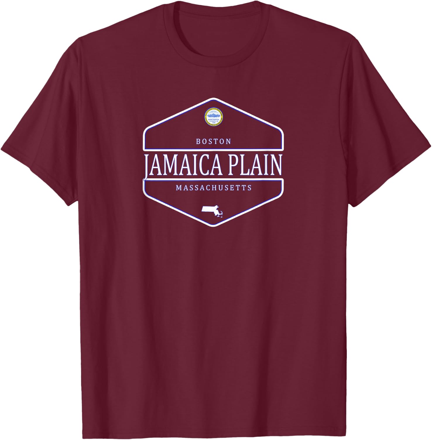 Jamaica Plain Boston Massachusetts T-Shirt - T-Shirt | Maroon