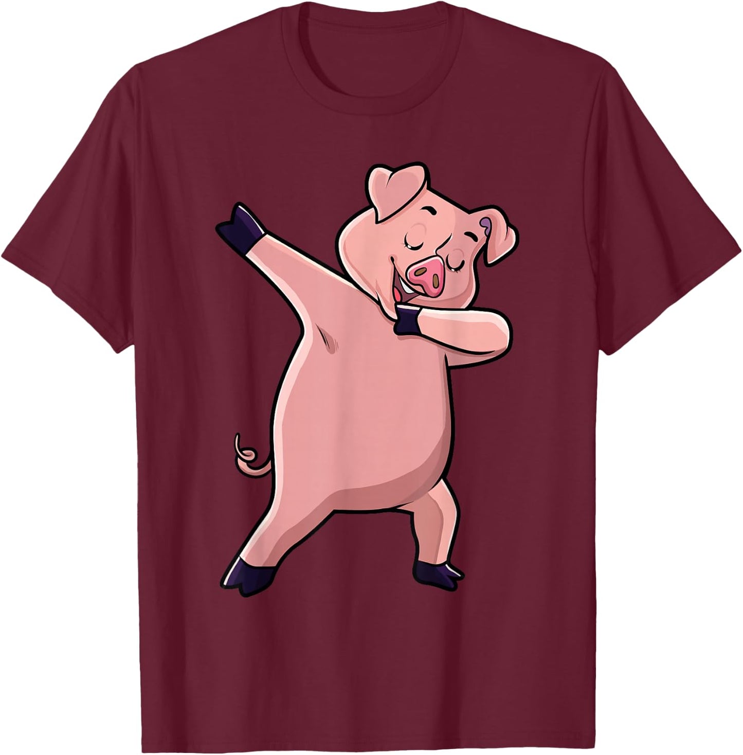 Dabbing Pig Farm Animal Lover Farmer Men Women Kids T-Shirt - T-Shirt | Maroon