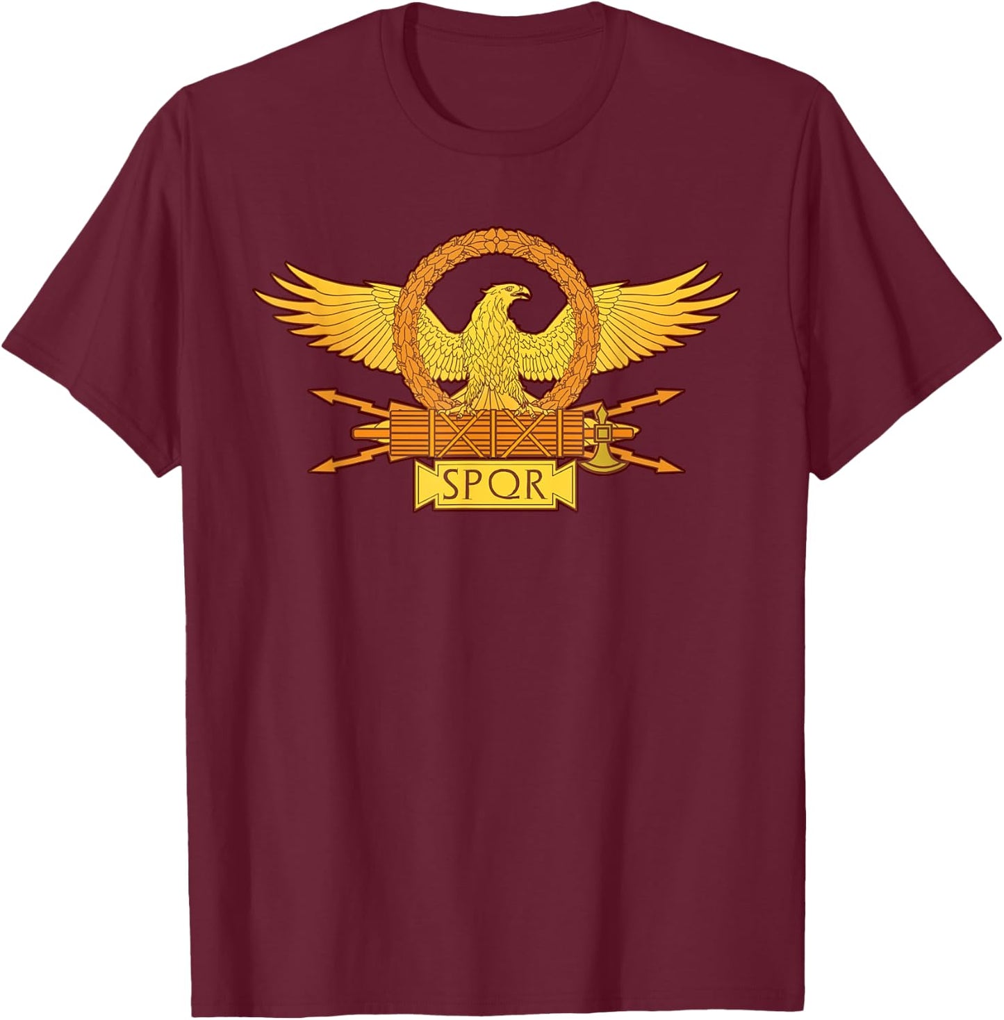 SPQR Roman Eagle Standard - SPQR T-Shirt - T-Shirt | Maroon