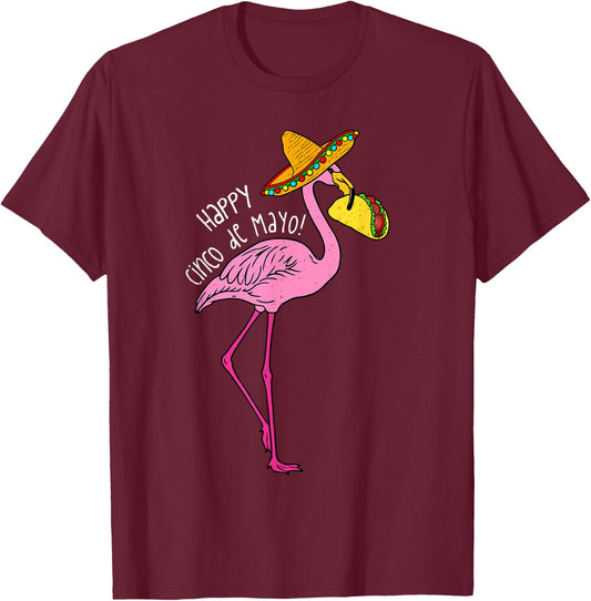 Mexican Flamingo Tacos Cinco De Mayo Fiesta 5 De Mayo Women T-Shirt - T-Shirt | Maroon