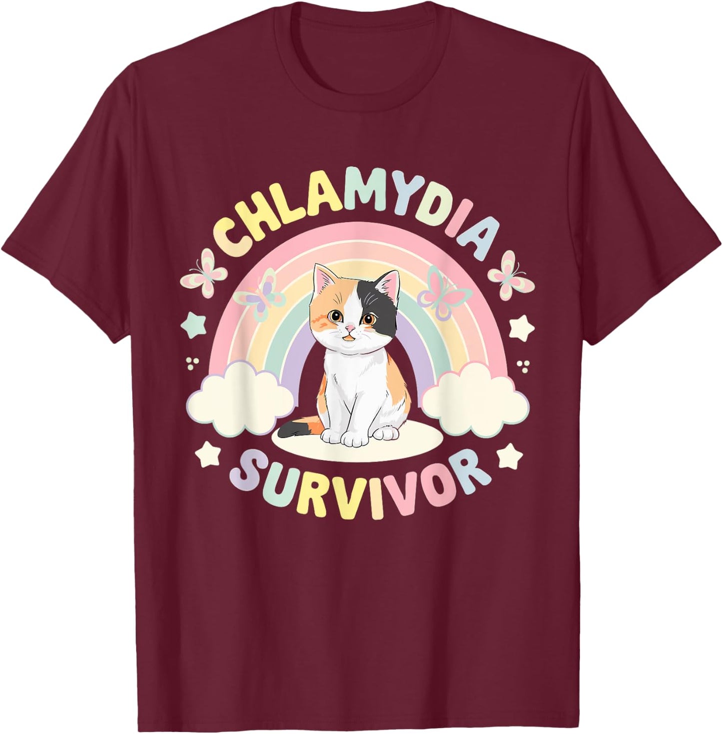 Vulgaire pour les hommes, homme inapproprié, survivant de la chlamydia T-Shirt - T-Shirt | Maroon