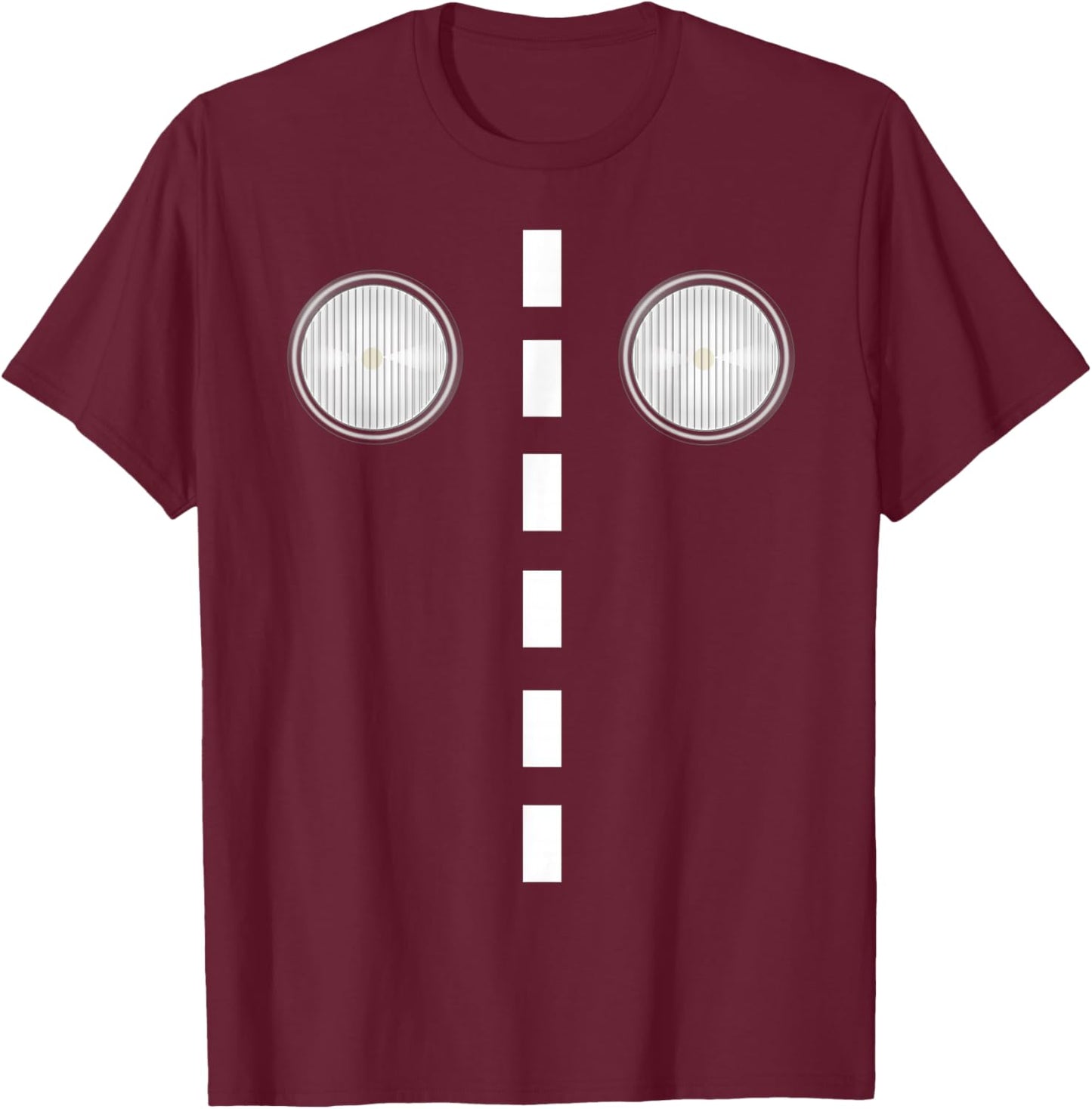 Headlights with Road Markings Funny Halloween Costume Shirt T-Shirt - T-Shirt | Maroon