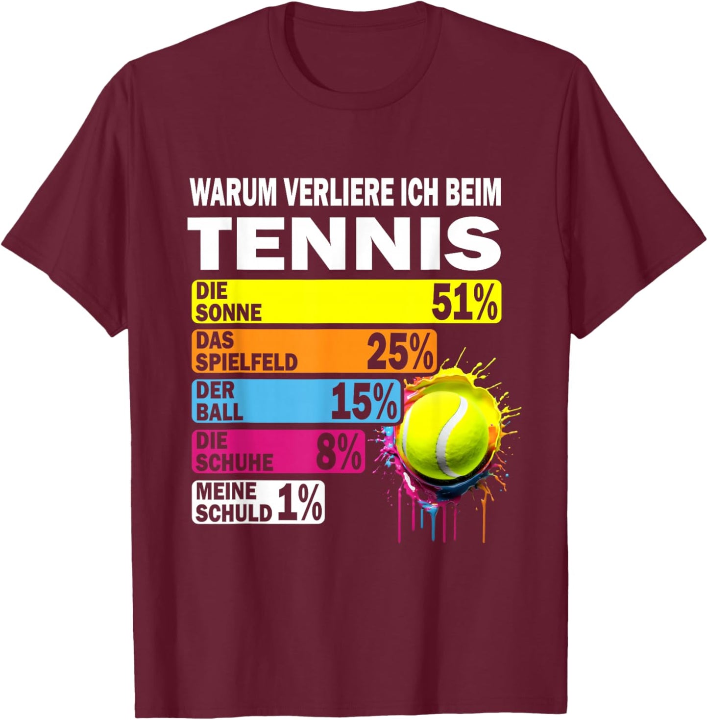 Tennis Motif Excuse Loser Training Tennis , black T-Shirt - T-Shirt | Maroon