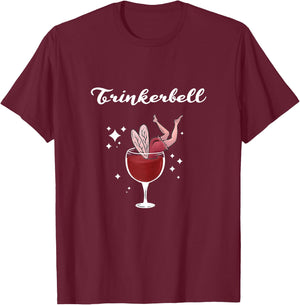 Women's Holla the Wine Fairy - Wine Vino Trinkerbell , black, s T-Shirt - T-Shirt | Maroon