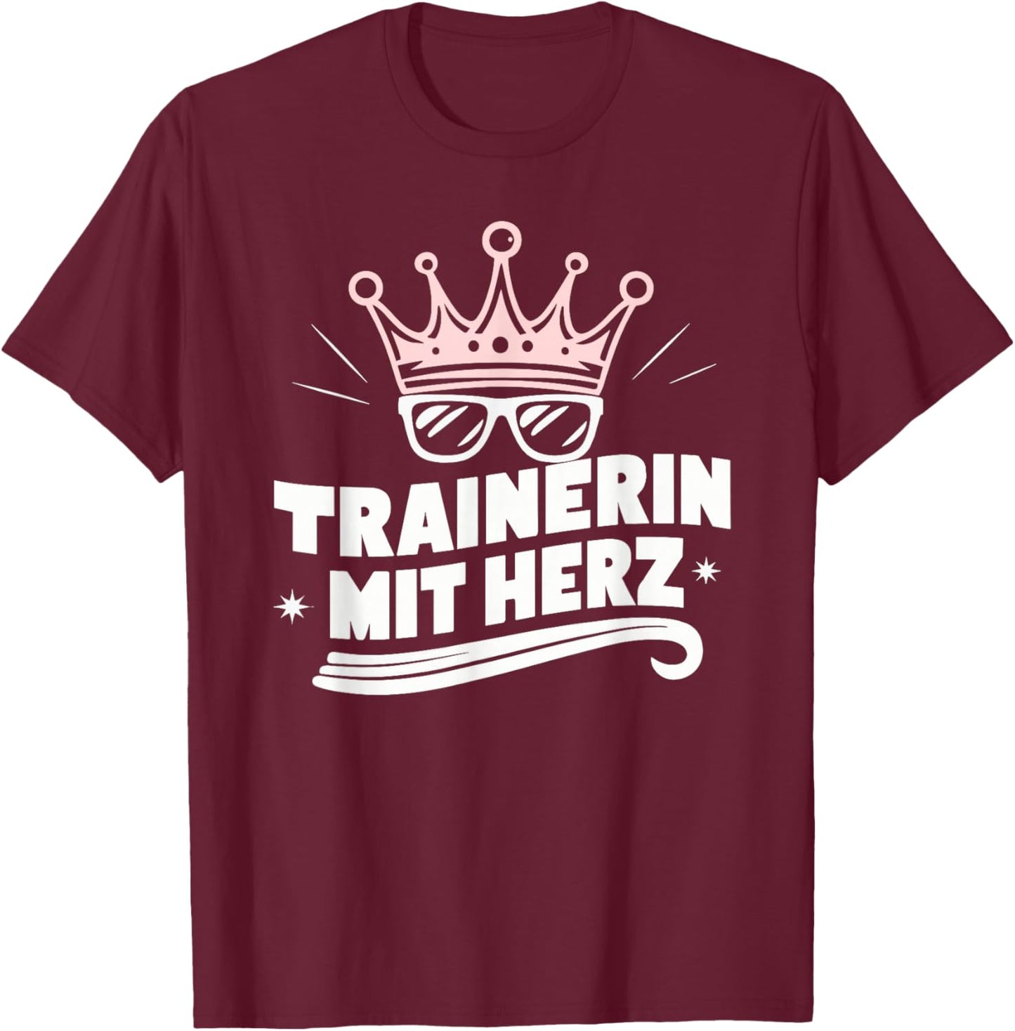 Trainer with Heart - Fitness Dance Football Farewell , black T-Shirt - T-Shirt | Maroon