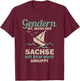 Gendern ist wenn der Sachse mit dem Boot umkippt , black T-Shirt - T-Shirt | Maroon